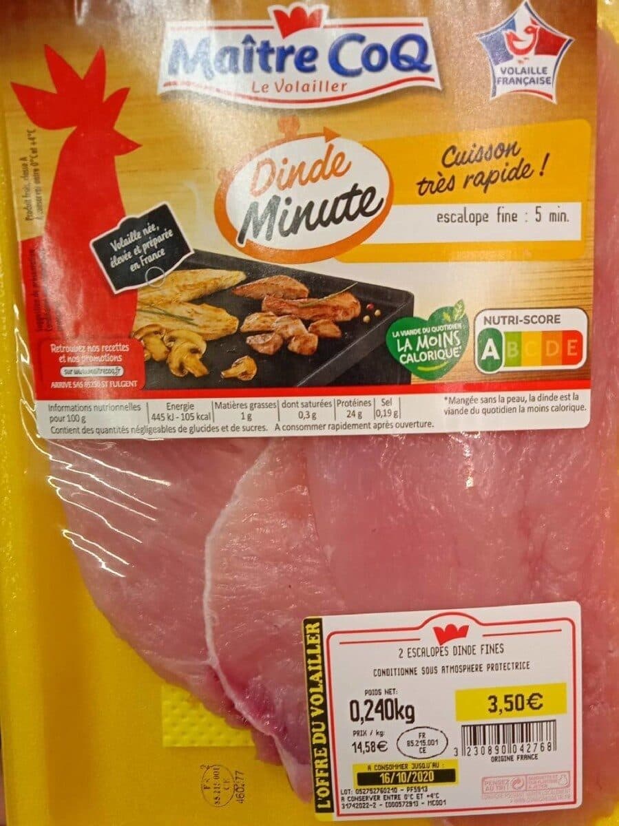 Maître CoQ Escalopes dinde fine Maitre Coq vegetal x2 packshot