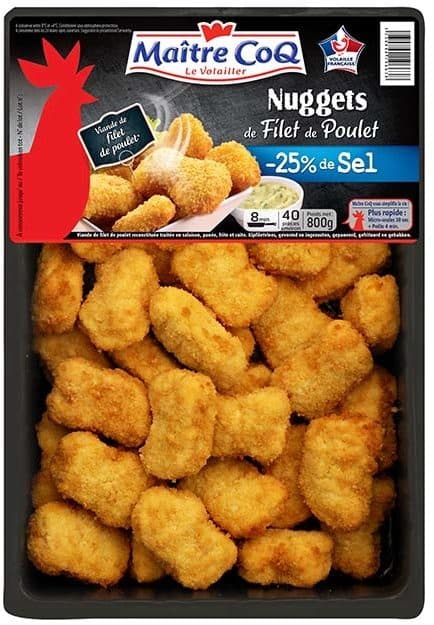 Maître CoQ Nuggets de poulet -25% sel, 800g packshot