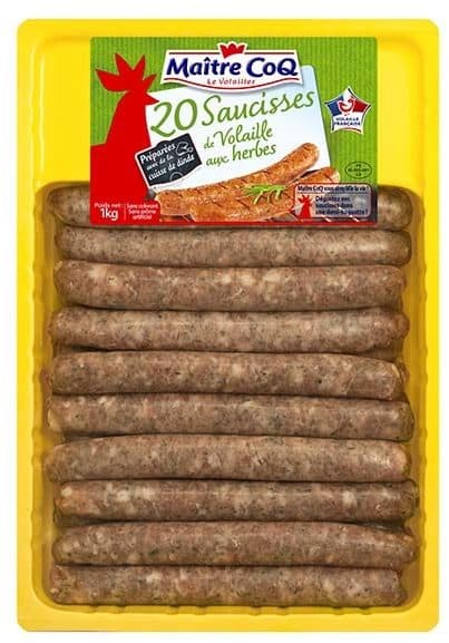 Maître CoQ 20 saucisses de volailles aux herbes packshot