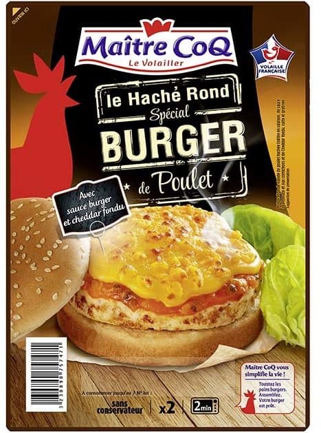 Maître CoQ Le haché rond spécial Burger de poulet packshot