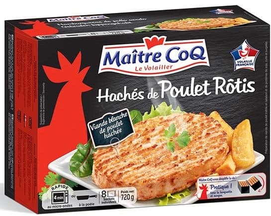 Maître CoQ Hachés de poulet rôtis 720g étui packshot