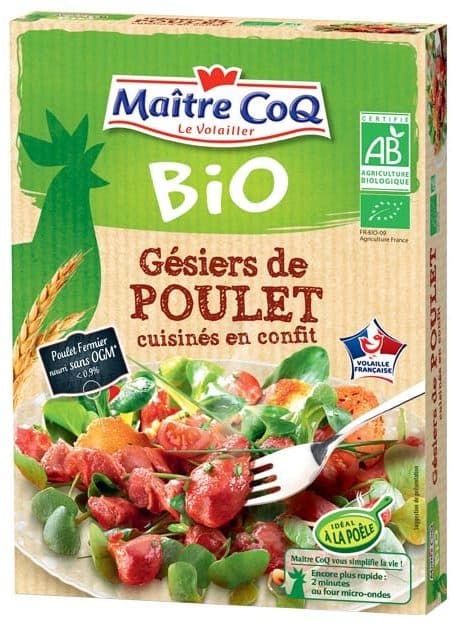 Maître CoQ Gésiers de poulet cuisinés en confit bio packshot
