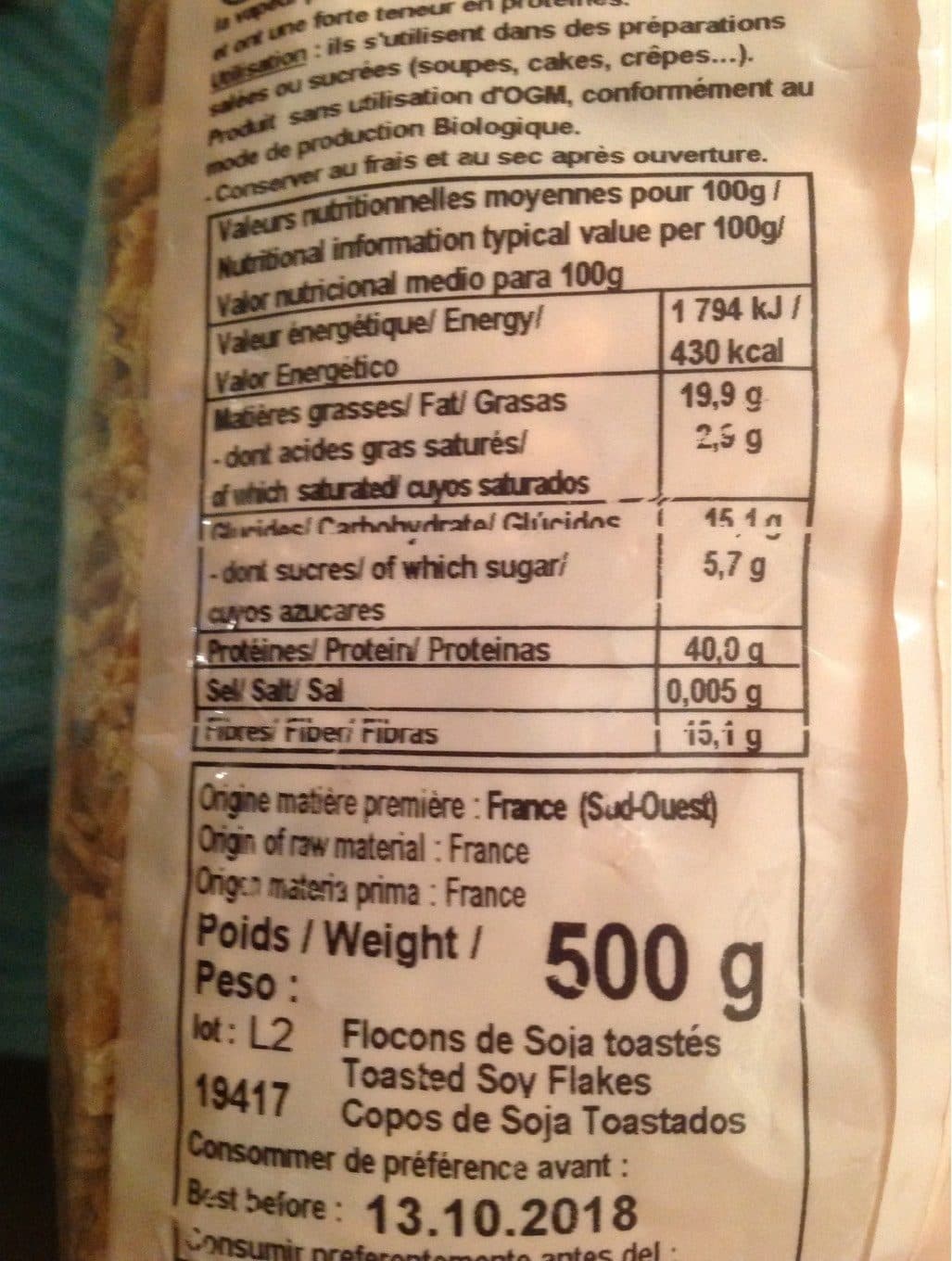 Celnat Flocons de soja toastés packshot