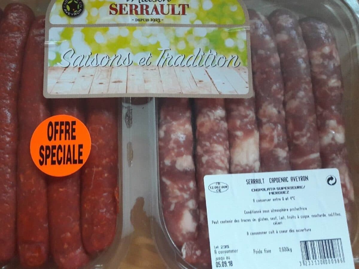 Open Food Facts Chipolatas supérieure/ merguez packshot