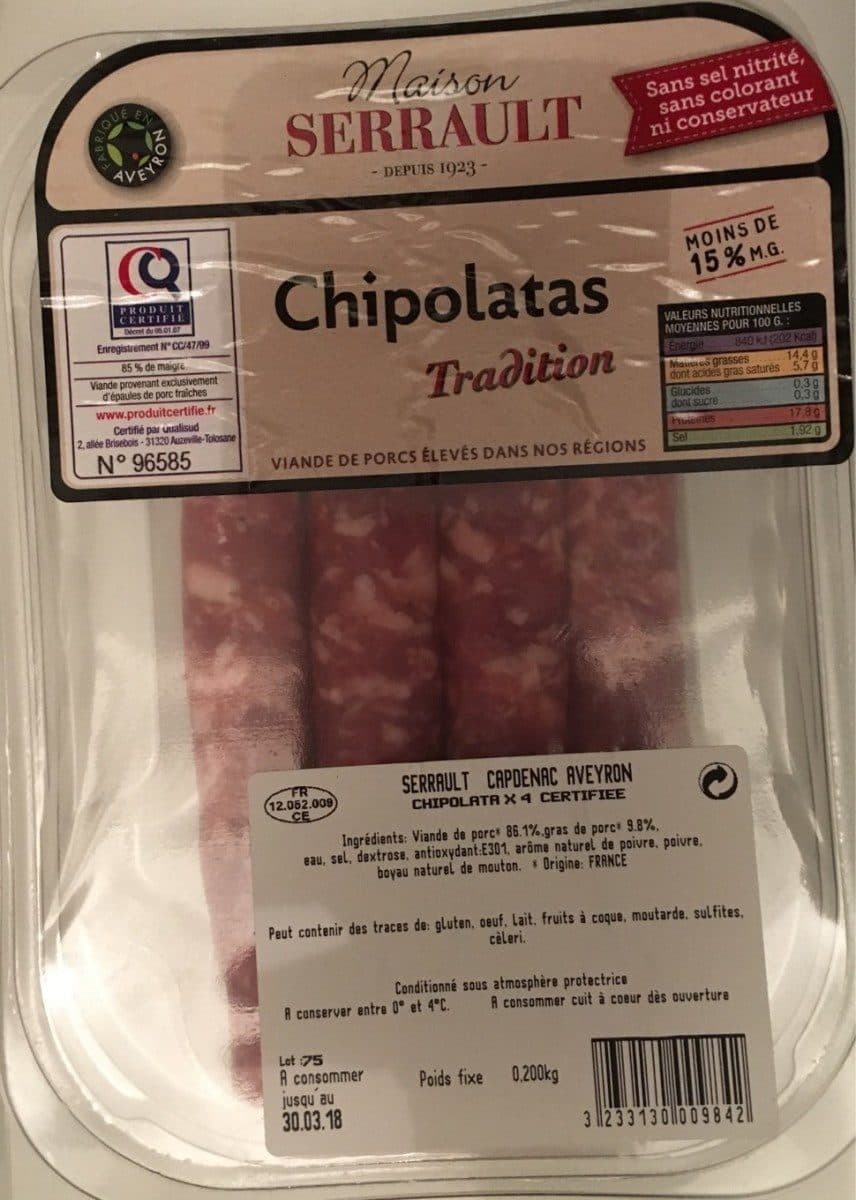 Open Food Facts Chipolatas packshot