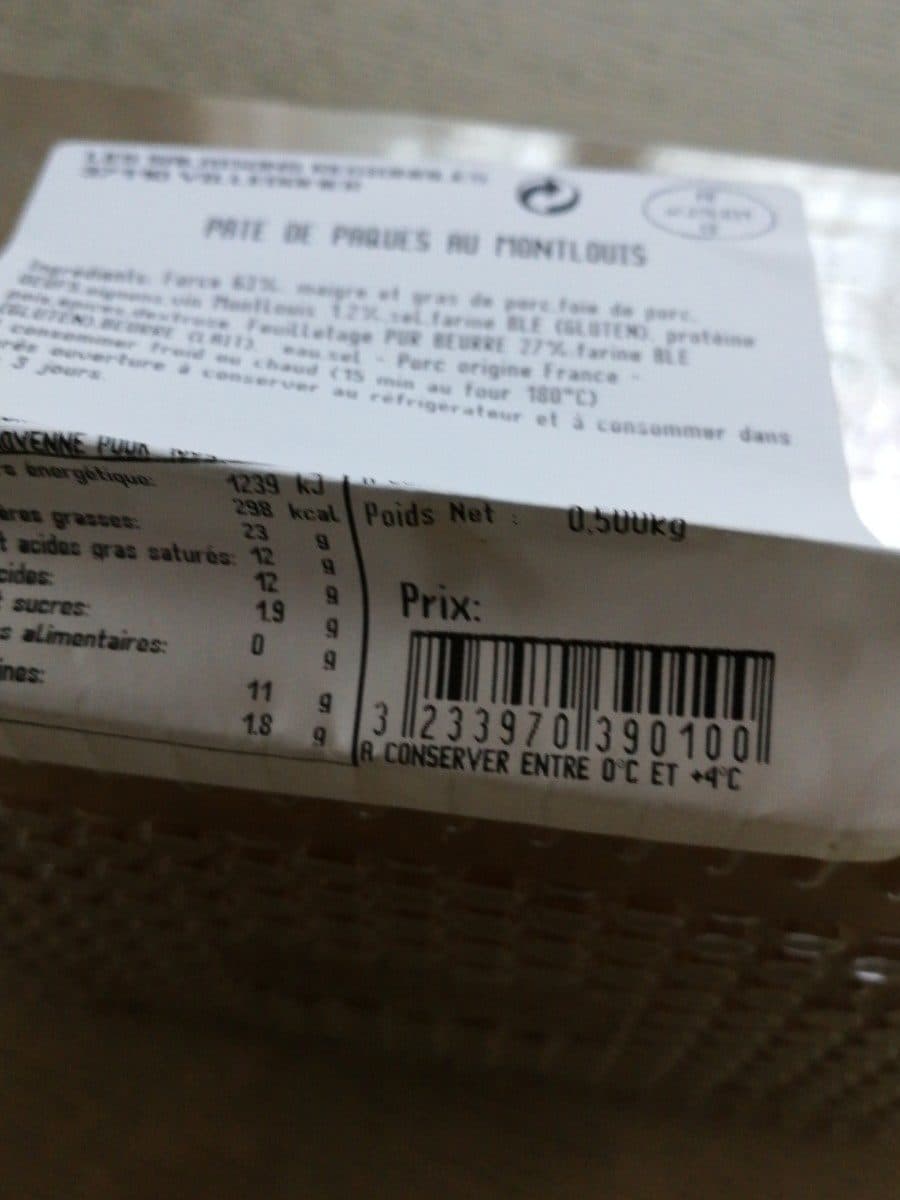 Open Food Facts Pâté de pâques packshot
