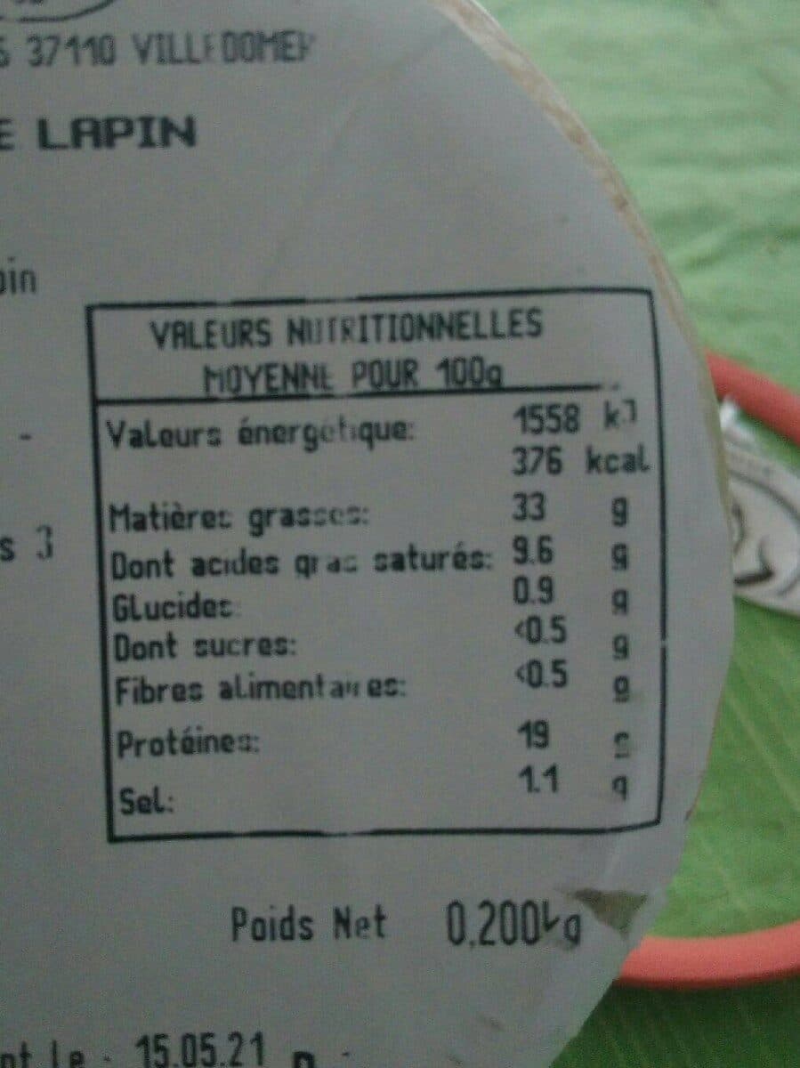 Open Food Facts Rillettes de lapin packshot