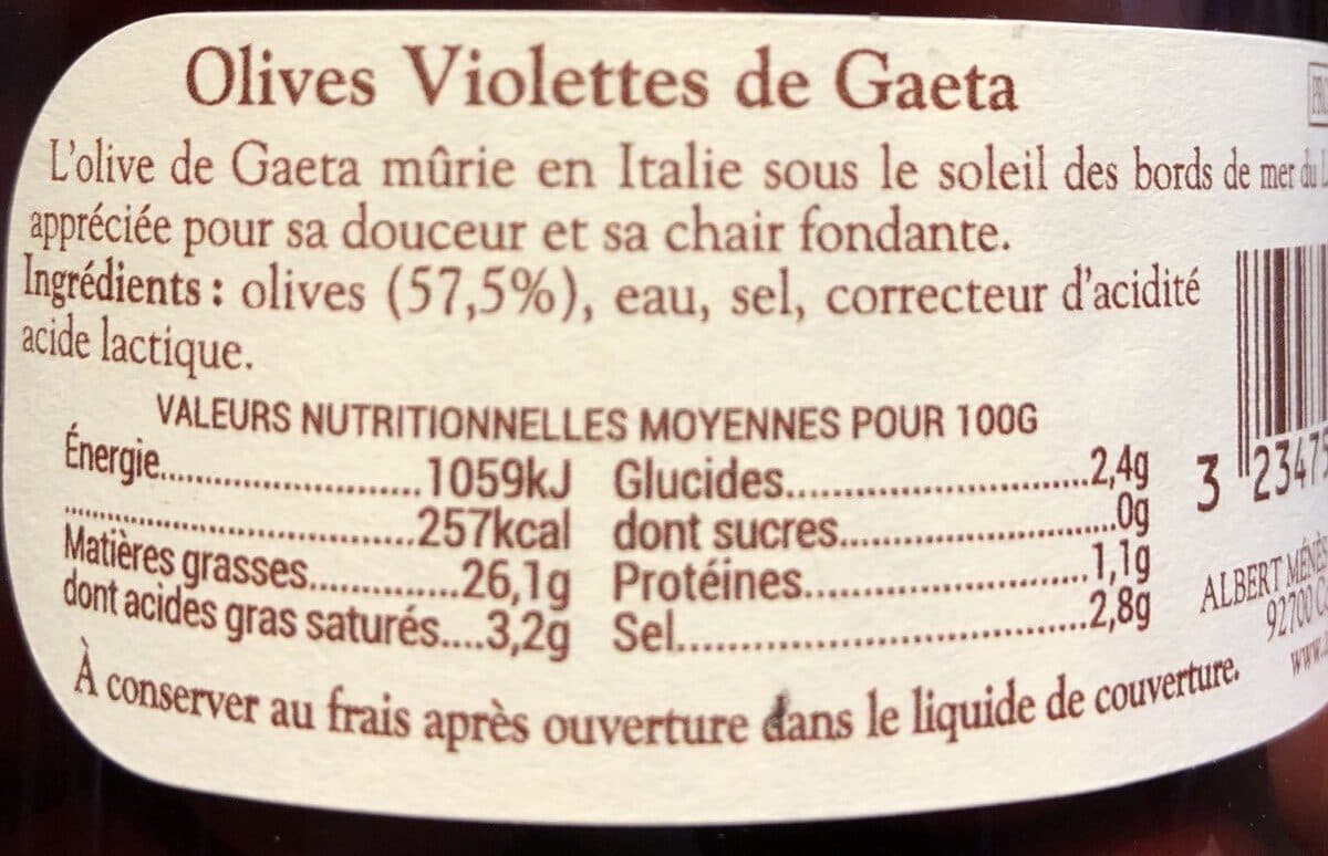 Albert Ménès Olives Violettes de Gaeta packshot