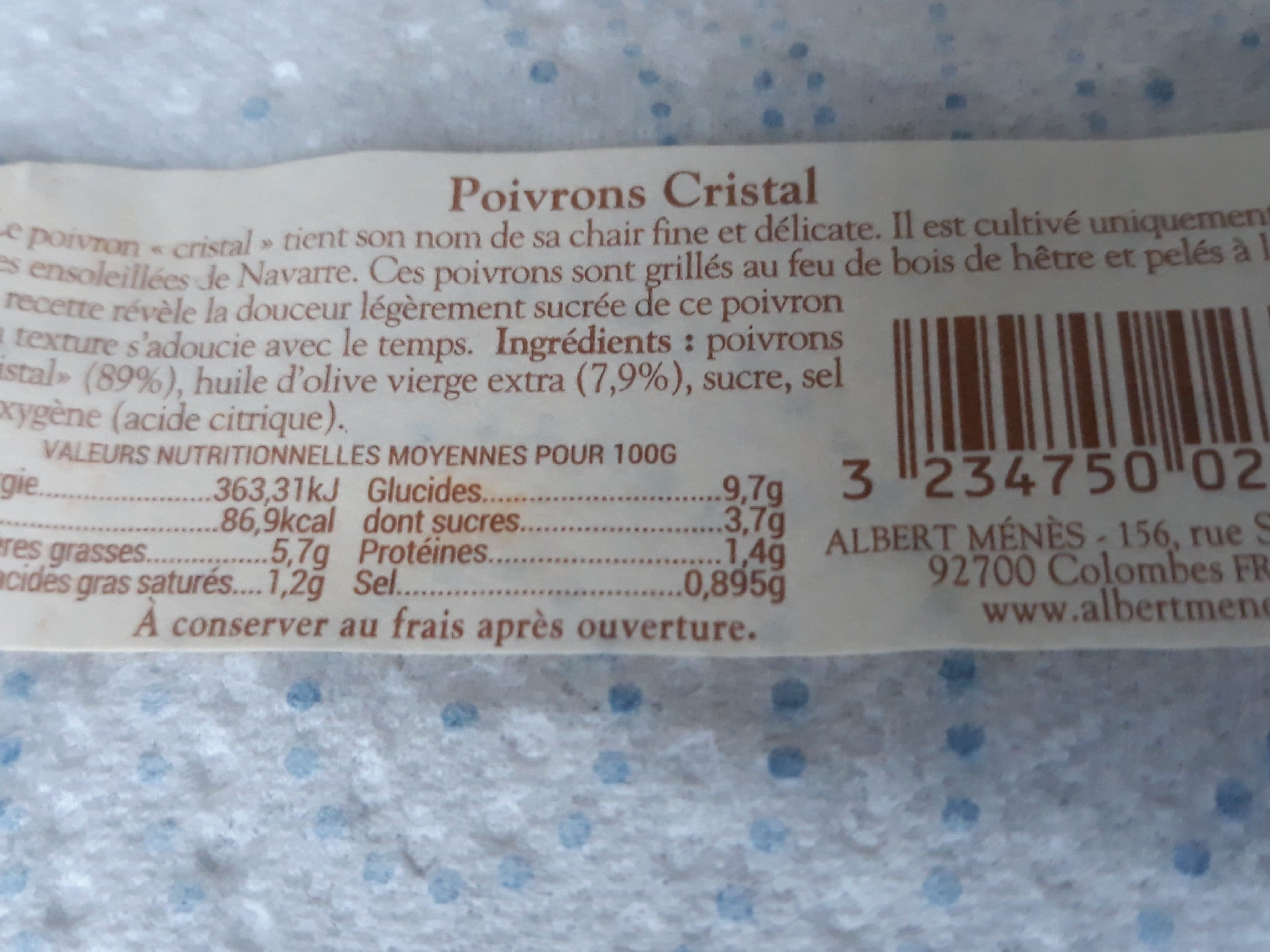 Albert menes Poivrons Cristal packshot