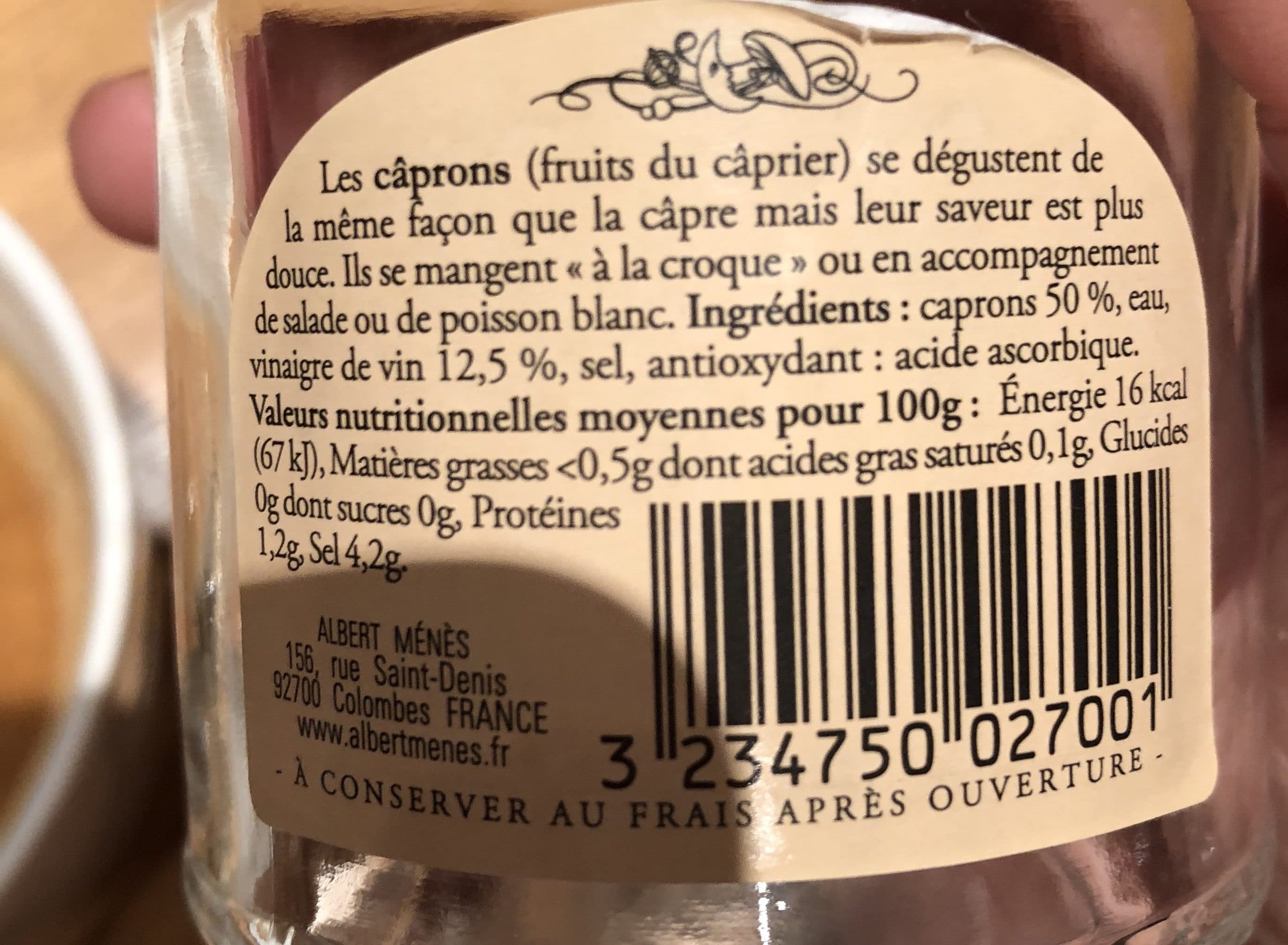 Albert Ménès Câprons au Vinaigre Fin packshot