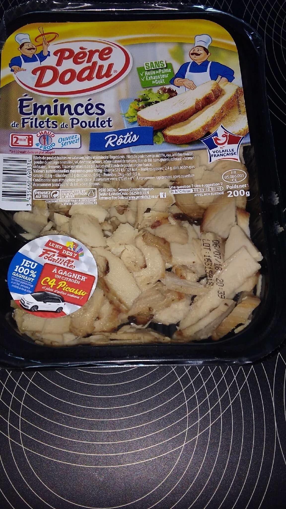 Open Food Facts Émincés de filets de poulet packshot