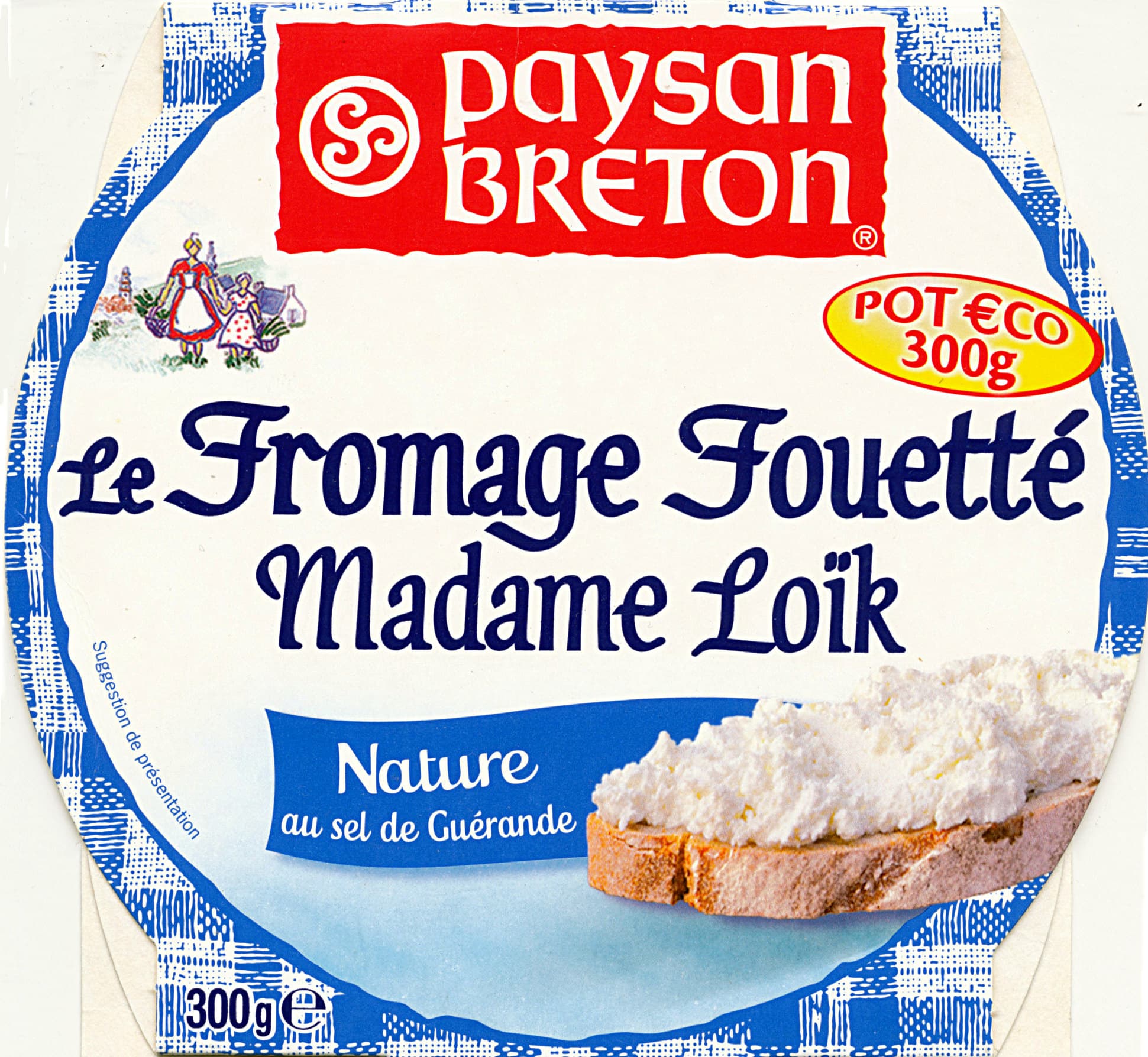 Paysan Breton Le Fromage Fouetté Madame Loïk, Nature au sel de Guérande (25 % MG) Pot €co packshot