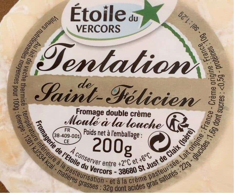 Open Food Facts Tentation de saint felicien packshot
