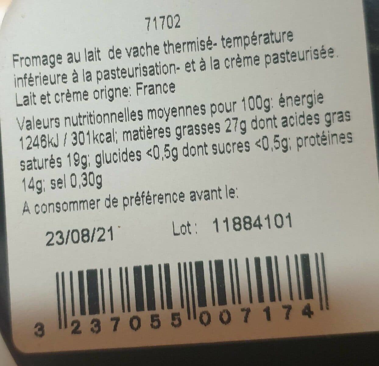 Etoile du vercors Saint-Félicien Pauvre en sodium packshot