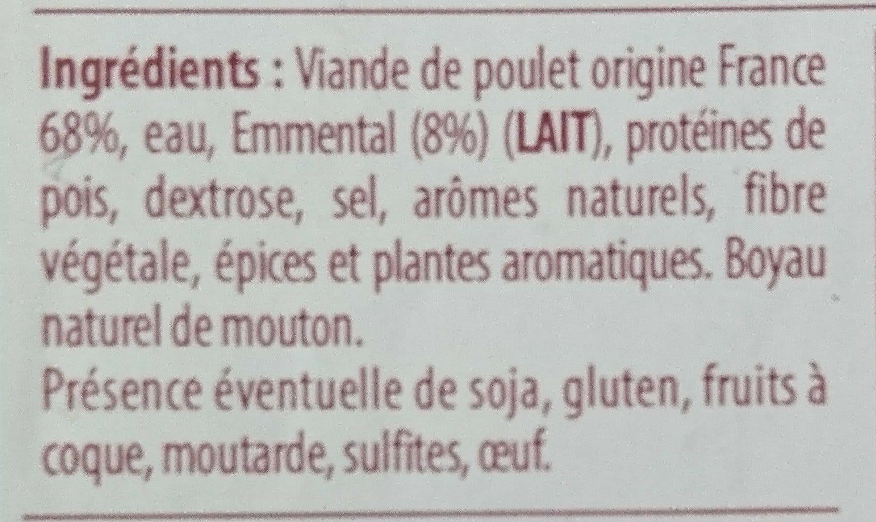 Open Food Facts Saucisse de volaille à l'emmental packshot