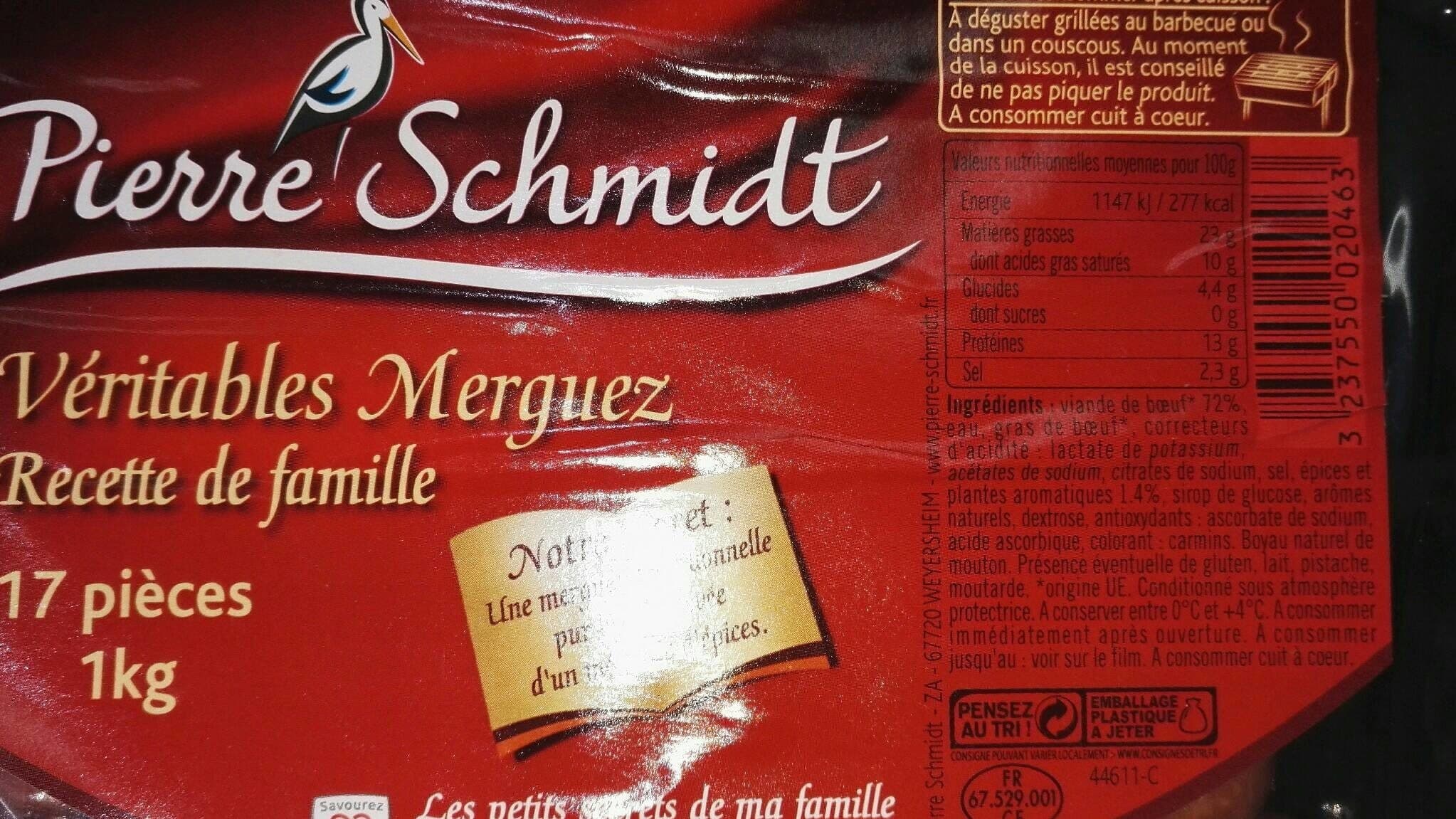 Pierre Schmidt Veritables merguez PIERRE SCHMIDT packshot