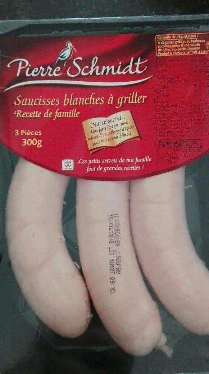 Pierre Schmidt Saucisse blanches a griller P.Schmidt x3 pieces s/gaz packshot