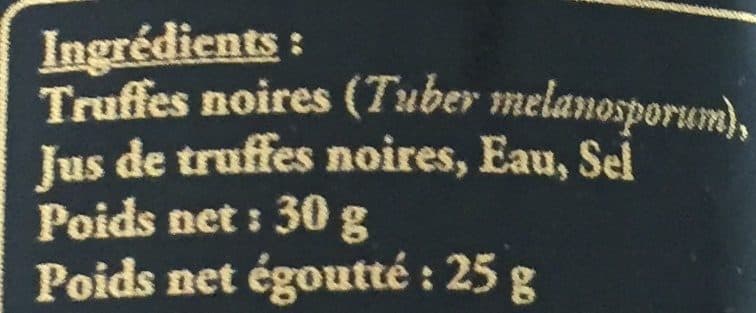 Plantin Truffes noires entieres packshot