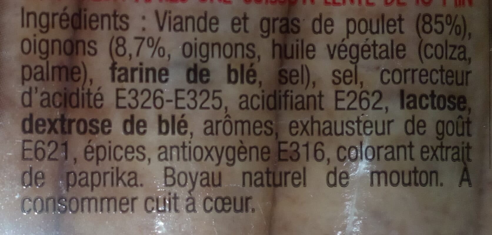 Lionor Saucisses de Filet de Poulet aux oignons packshot