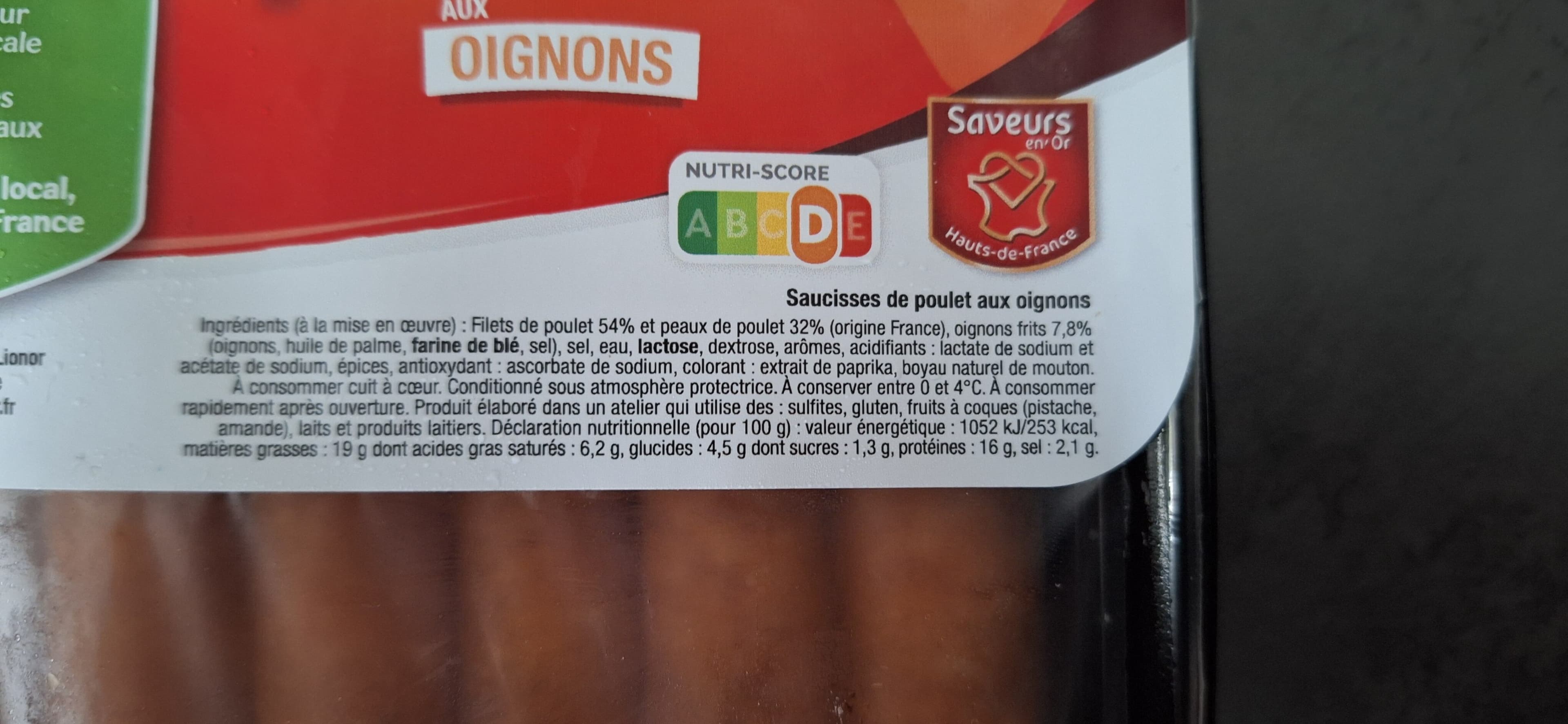 Lionor Saucisses de Filet de Poulet aux oignons packshot