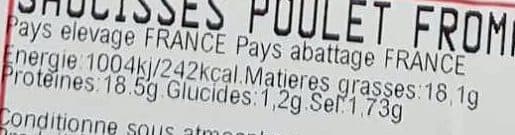 Lionor Saucisses poulet fromage packshot