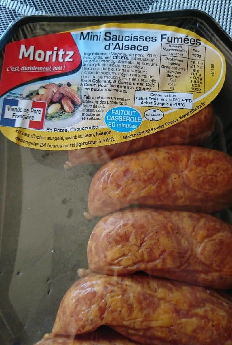 Moritz Mini saucisses fumées d'Alsace packshot