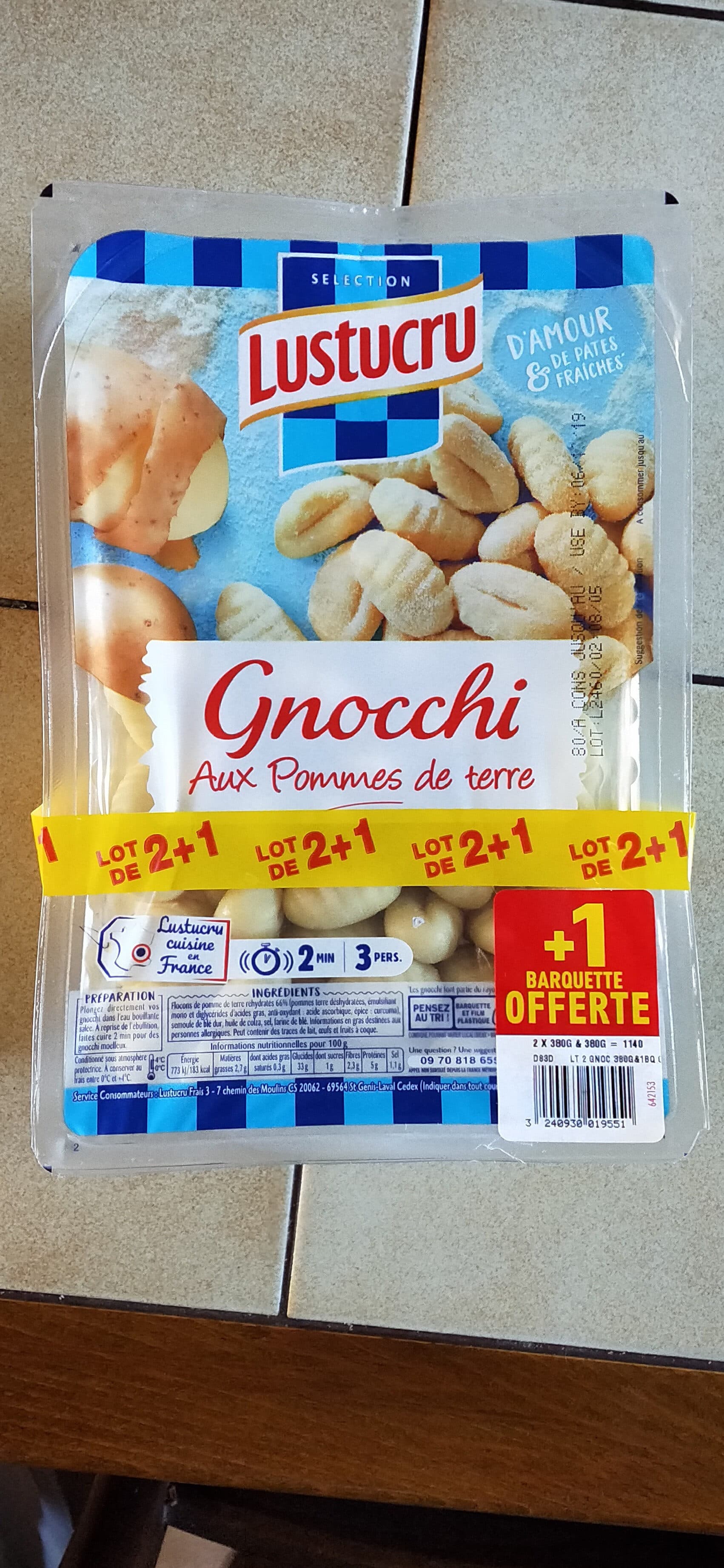 Lustucru Gnocchis aux pommes de terre packshot