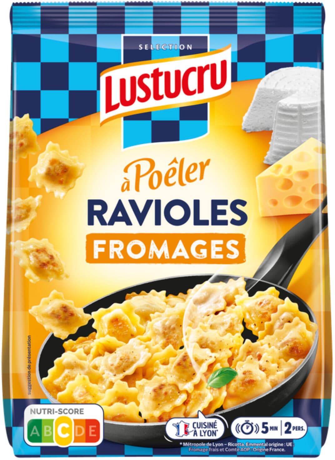 Lustucru Lustucru ravioles a poeler fromages selectionnes 280g packshot