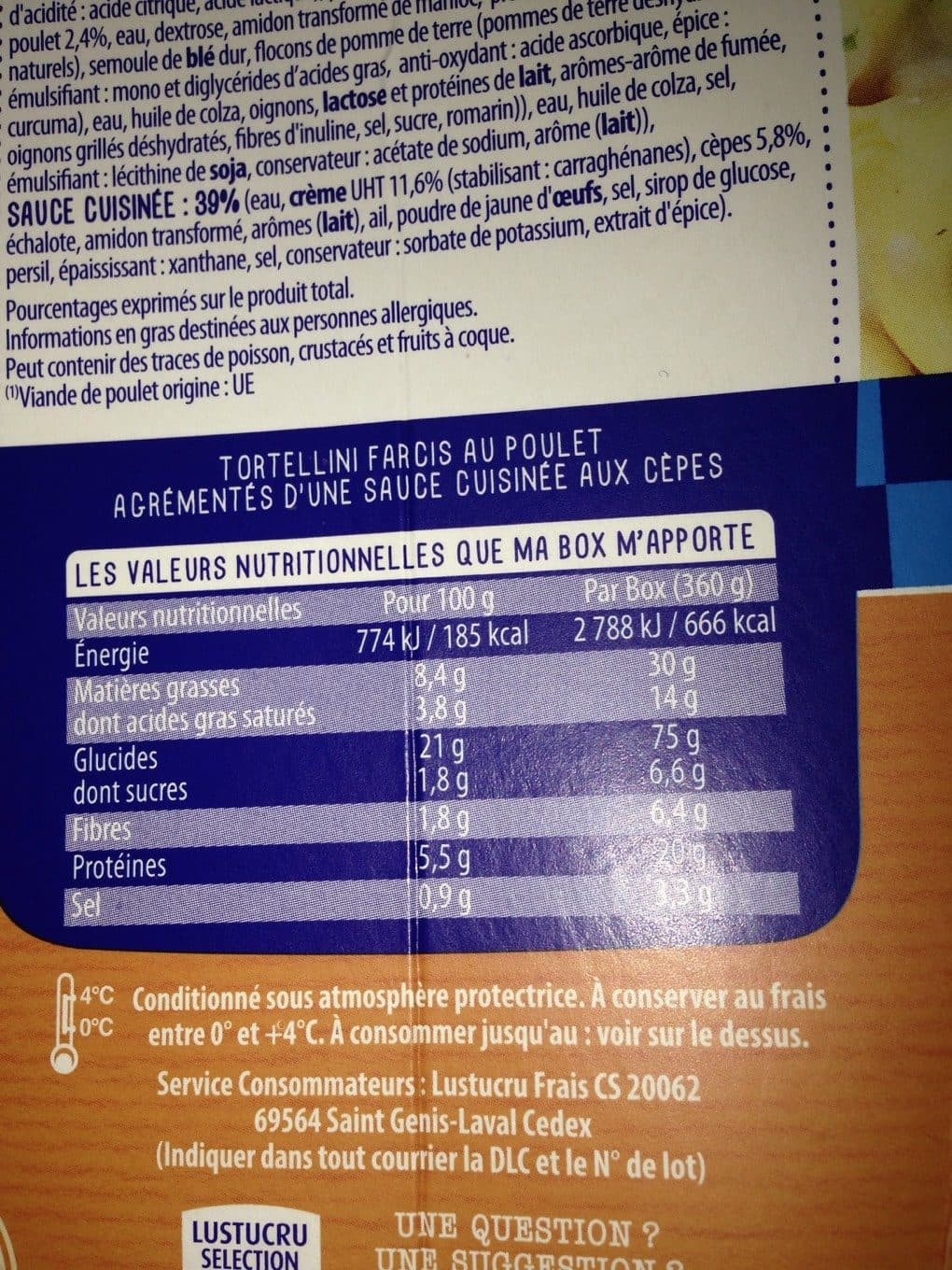 Lustucru La grande Box poulet-cèpes packshot