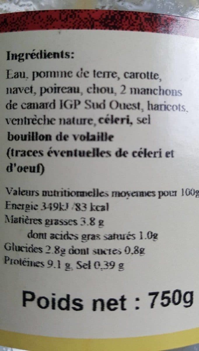 Open Food Facts Garbure aux manchons de canards gras packshot