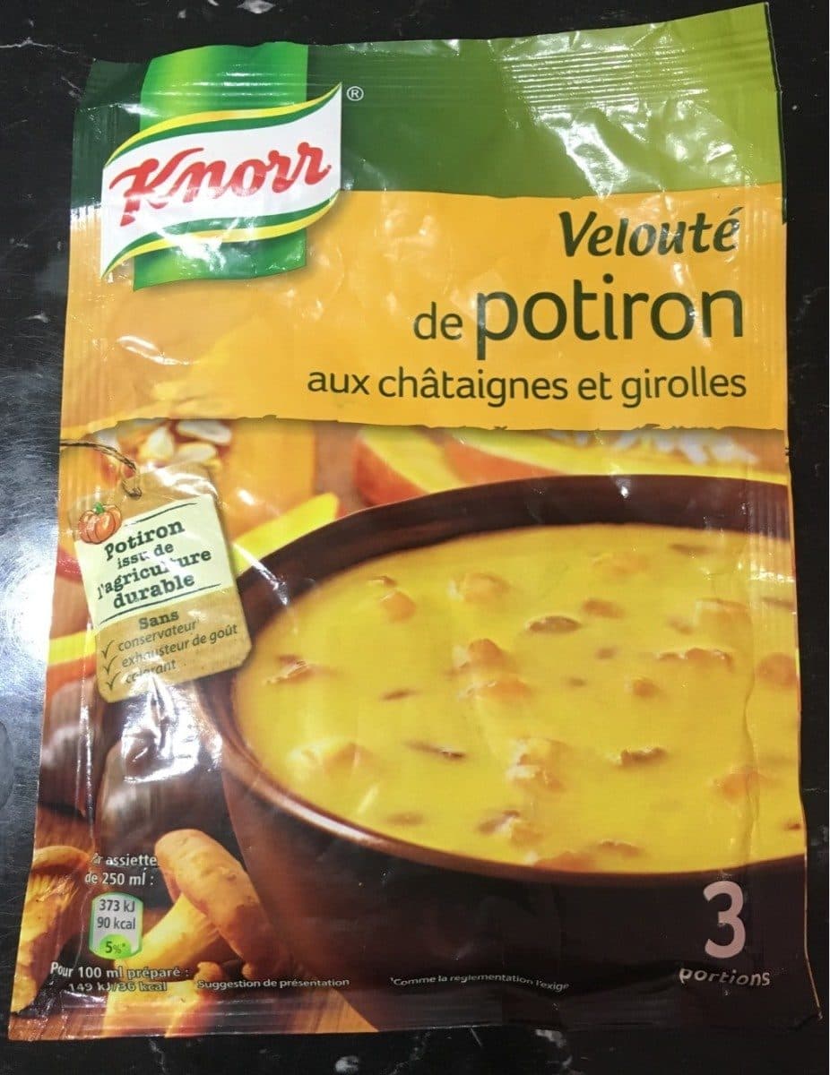 Knorr Velouté de potiron aux châtaignes et girolles packshot