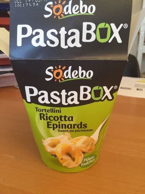 Sodebo Pasta Box Tortellini Ricotta Epinards packshot