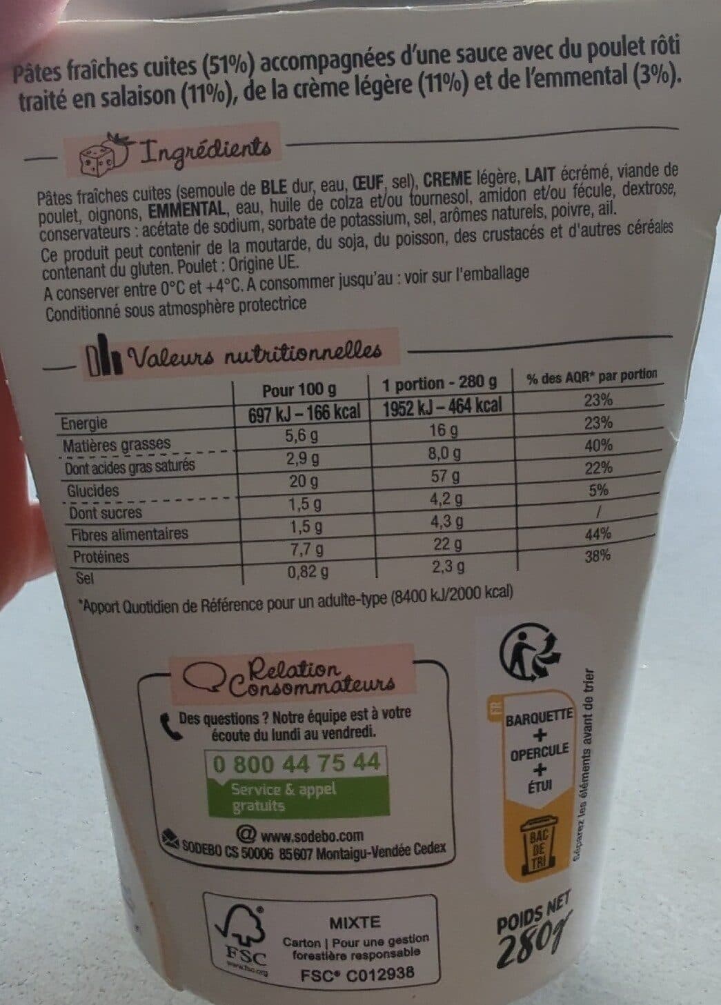 Sodebo CremioBox - Poulet & Emmental râpé packshot