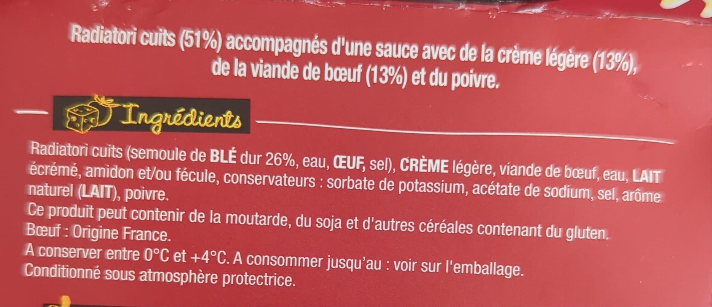 Sodebo XtremBox - Radiatori Bœuf Sauce au poivre packshot