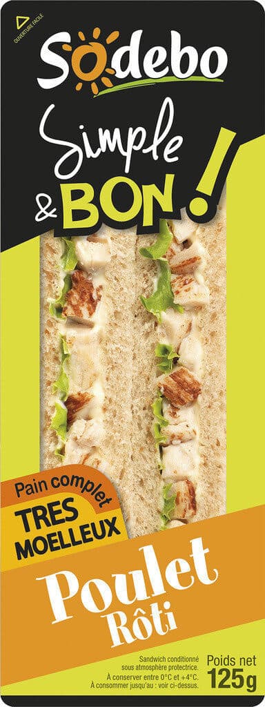 Sodebo Sandwich Simple & Bon ! Club - Poulet rôti packshot
