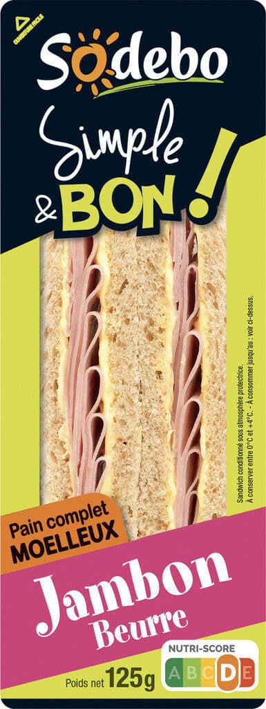 Sodebo Simple et bon complet jambon beurre packshot