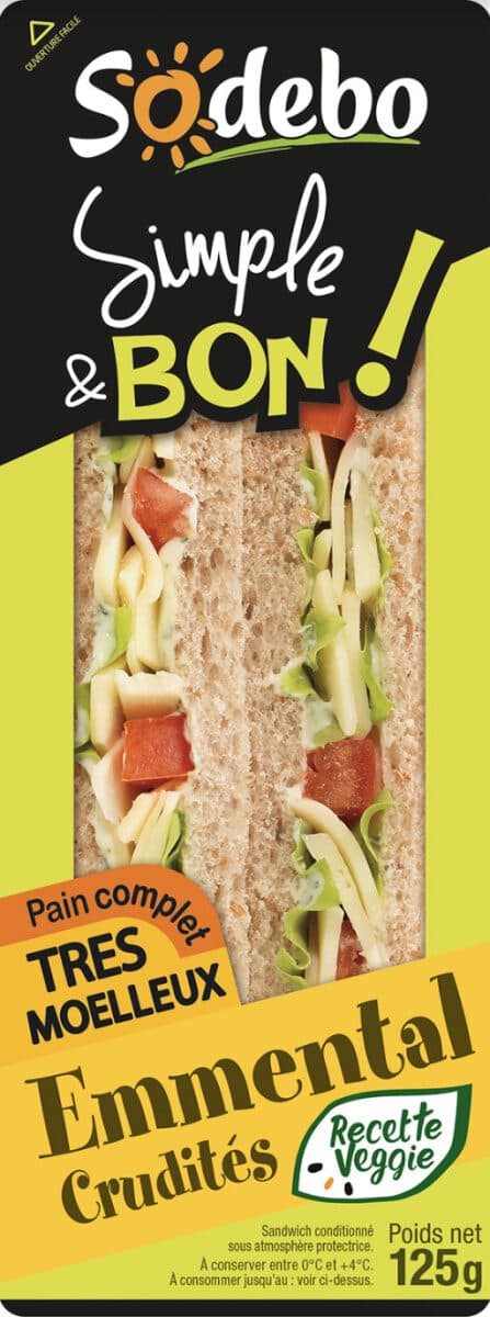 Sodebo Sandwich Simple & Bon ! Club - Emmental Crudités packshot