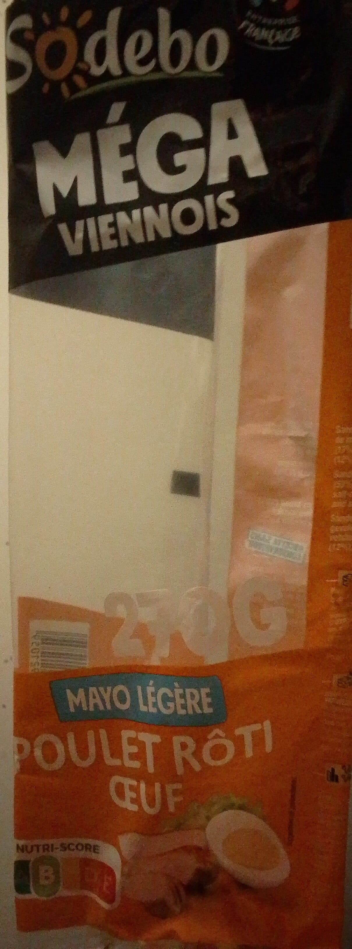 Sodebo Sandwich mega viennois poulet rôti oeuf packshot