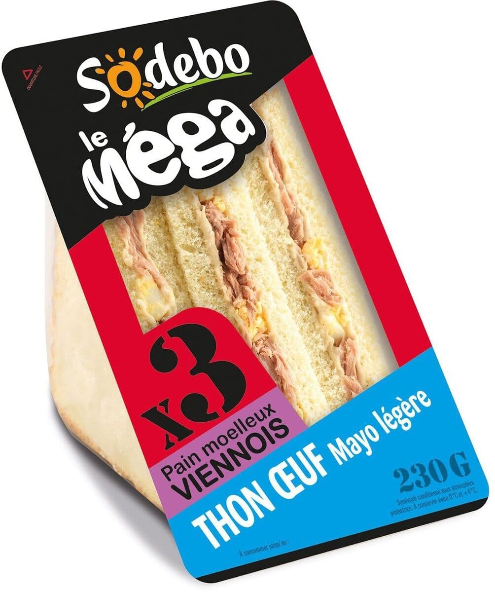 Sodebo Sandwich Le Méga Thon Oeuf pain viennois packshot