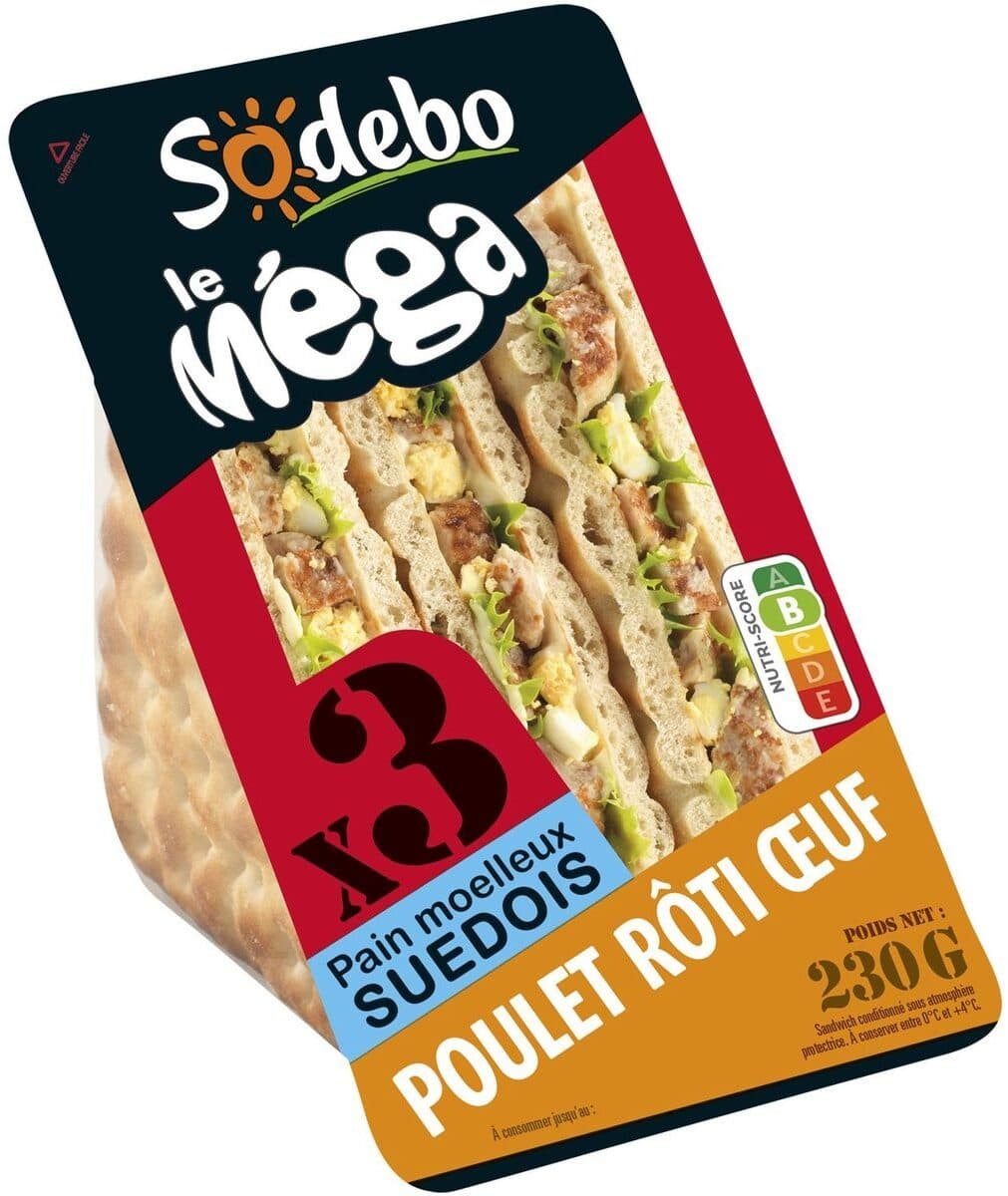 Sodebo Pain suédois Poulet rôti œuf packshot