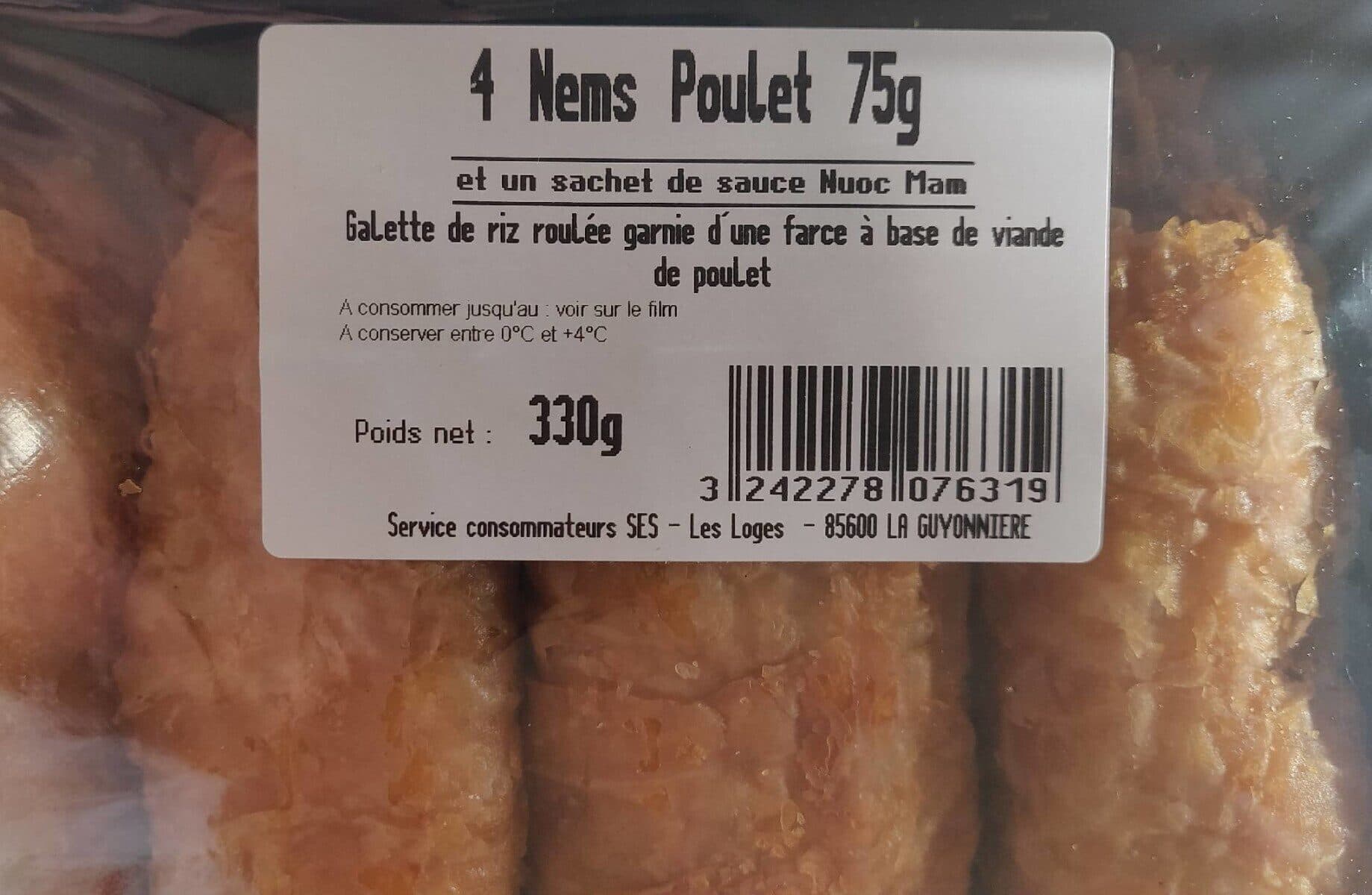 Open Food Facts 4 nems poulet 75g packshot