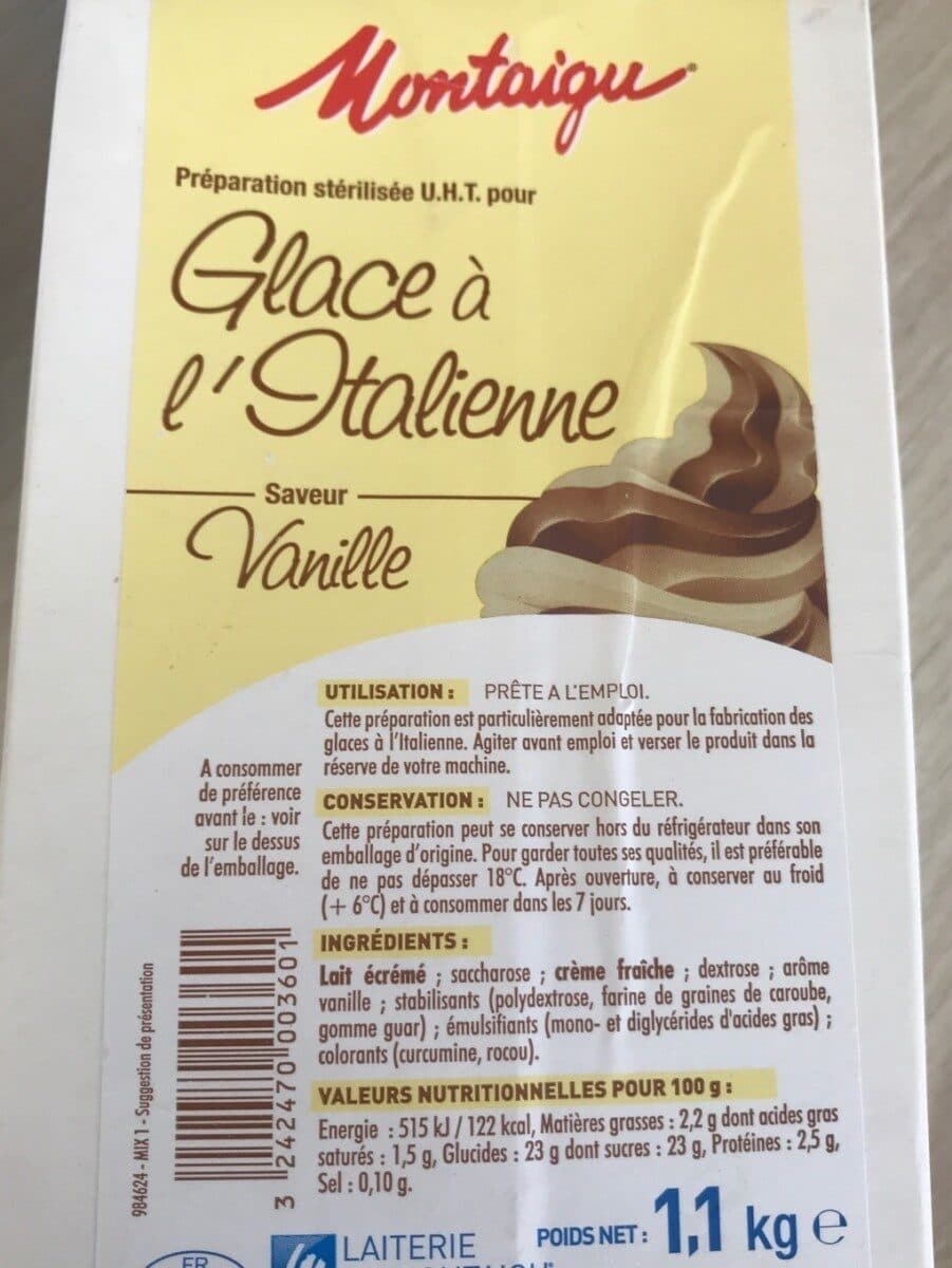 Montaigu Mix à Glace Uht Vanille packshot