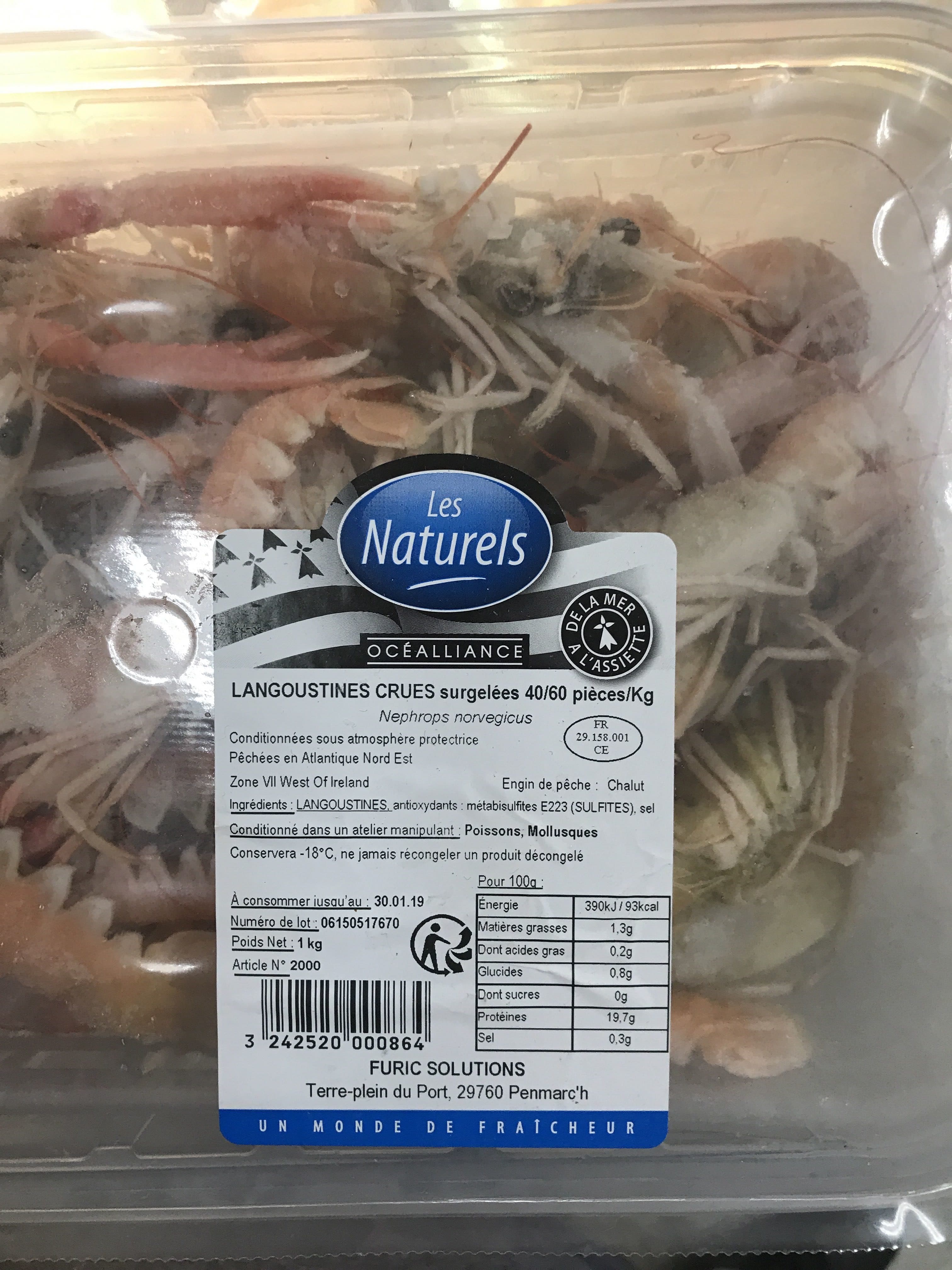Furic Solutions Langoustines crues surgelées packshot
