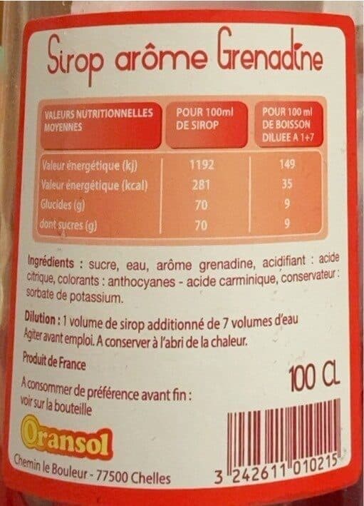 Oransol Grenadine packshot