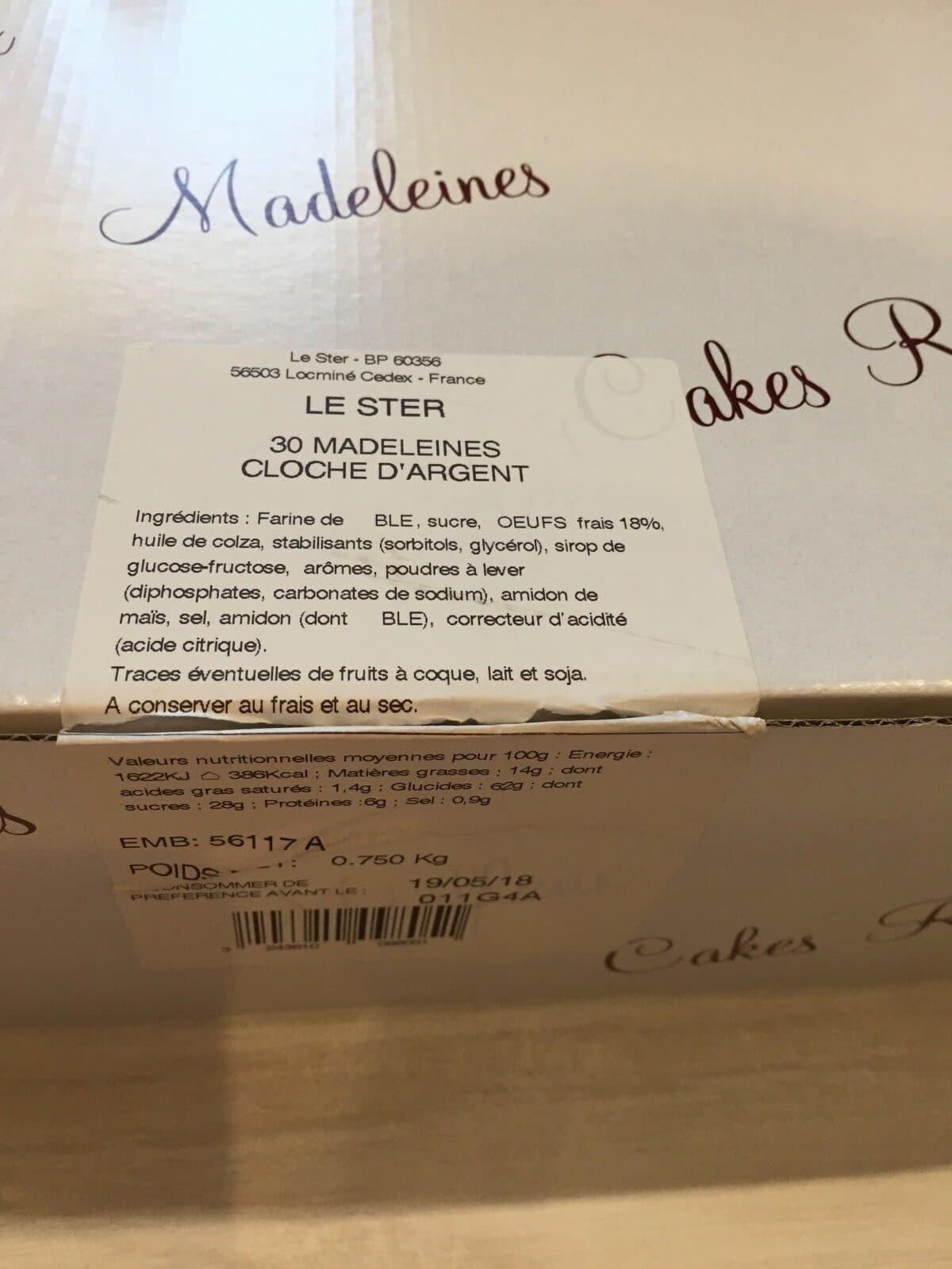 Open Food Facts Madeleines cloche d'argent packshot