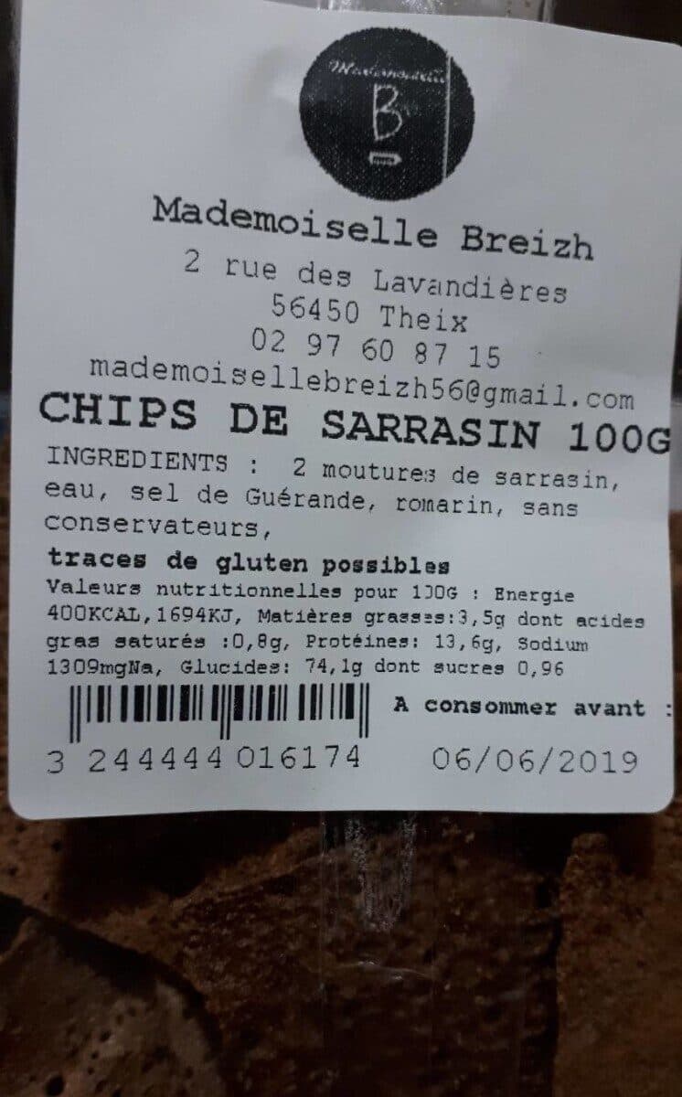Mademoiselle Breizh Chips de Sarrasin 100% Blé Noir packshot