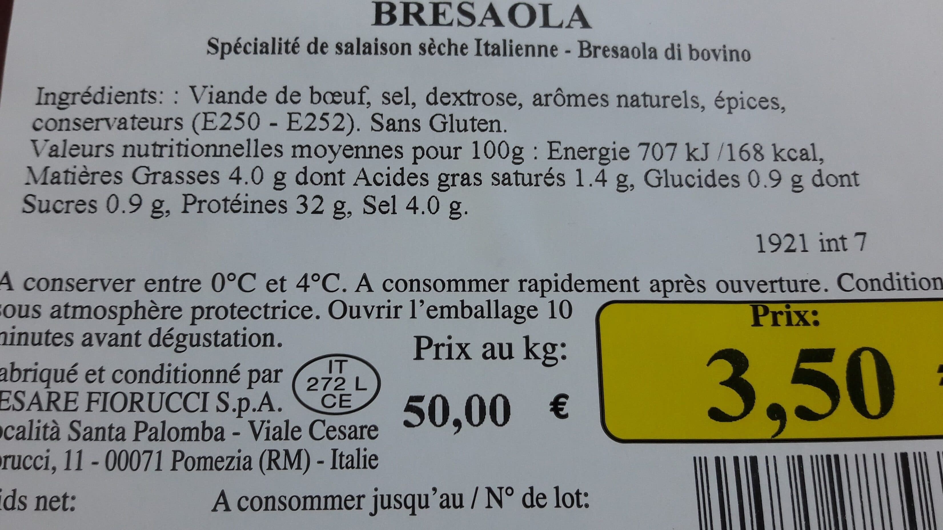 Cesare Fiorucci Bresaola packshot