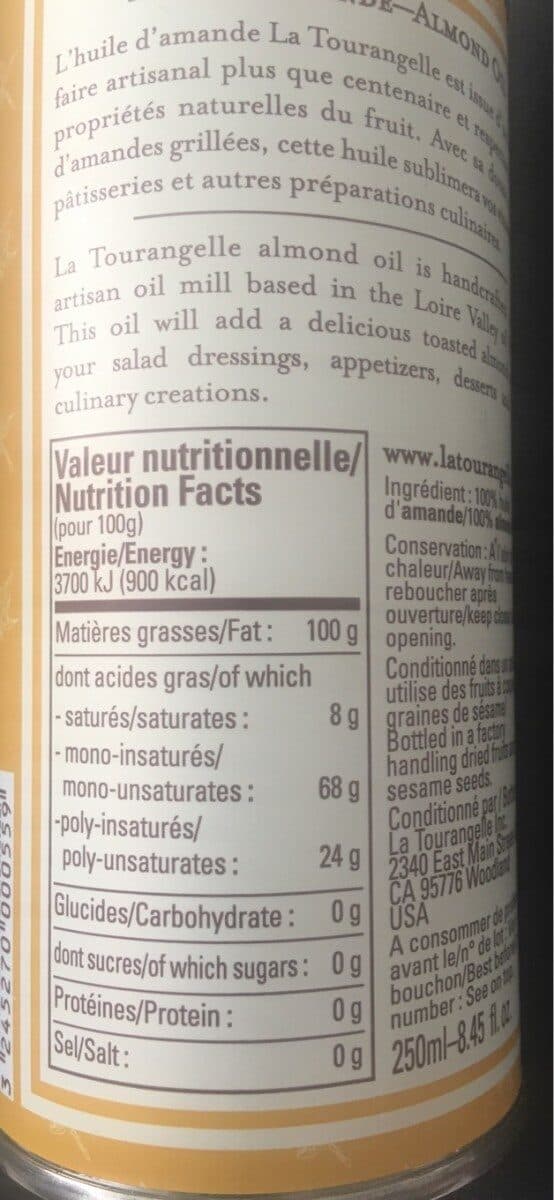 La tourangelle Huile D'amande 250 ML - La Tourangelle packshot