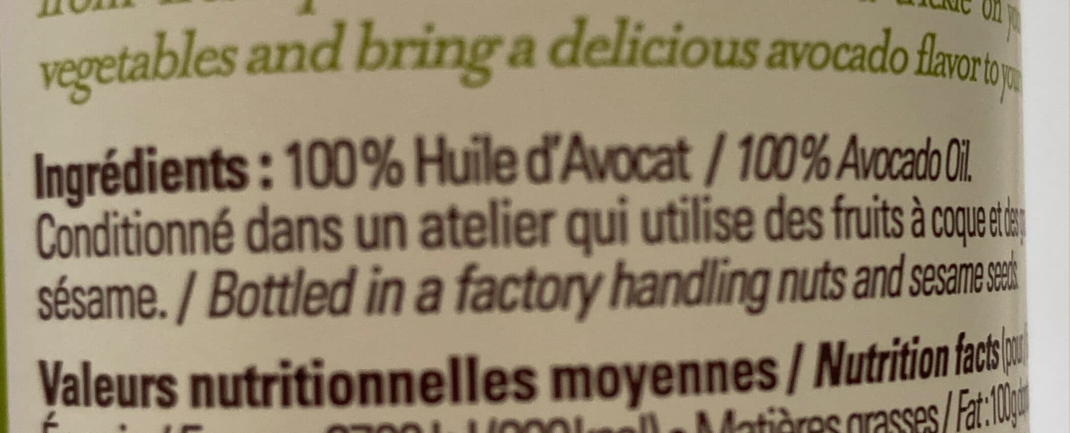 La Tourangelle Huile d'avocat packshot