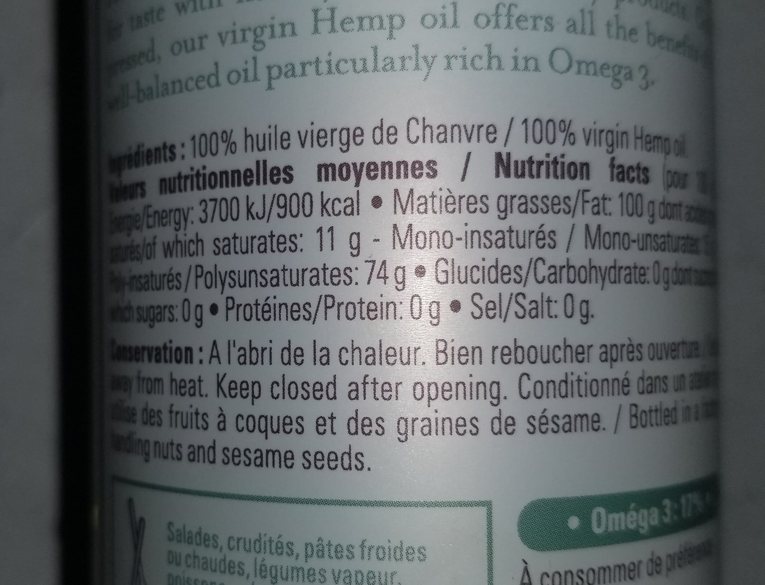 La Tourangelle Huile de Chanvre packshot